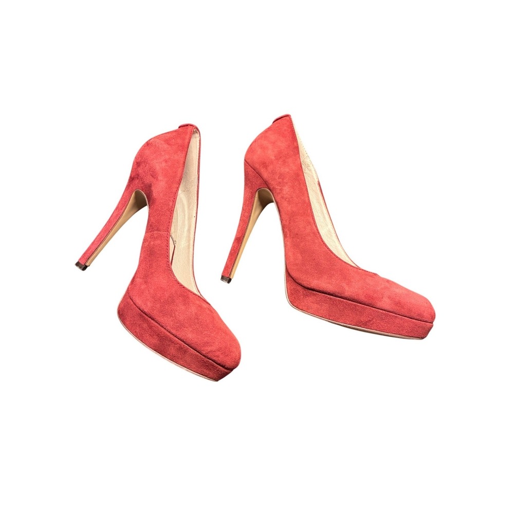 MICHAEL Michael Kors Platform Heels 7 maroon burgundy suede